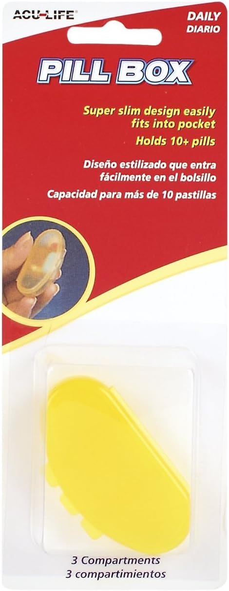 Acu-Life Daily Pill Box (Kidney Shaped) - Yellow/Blue