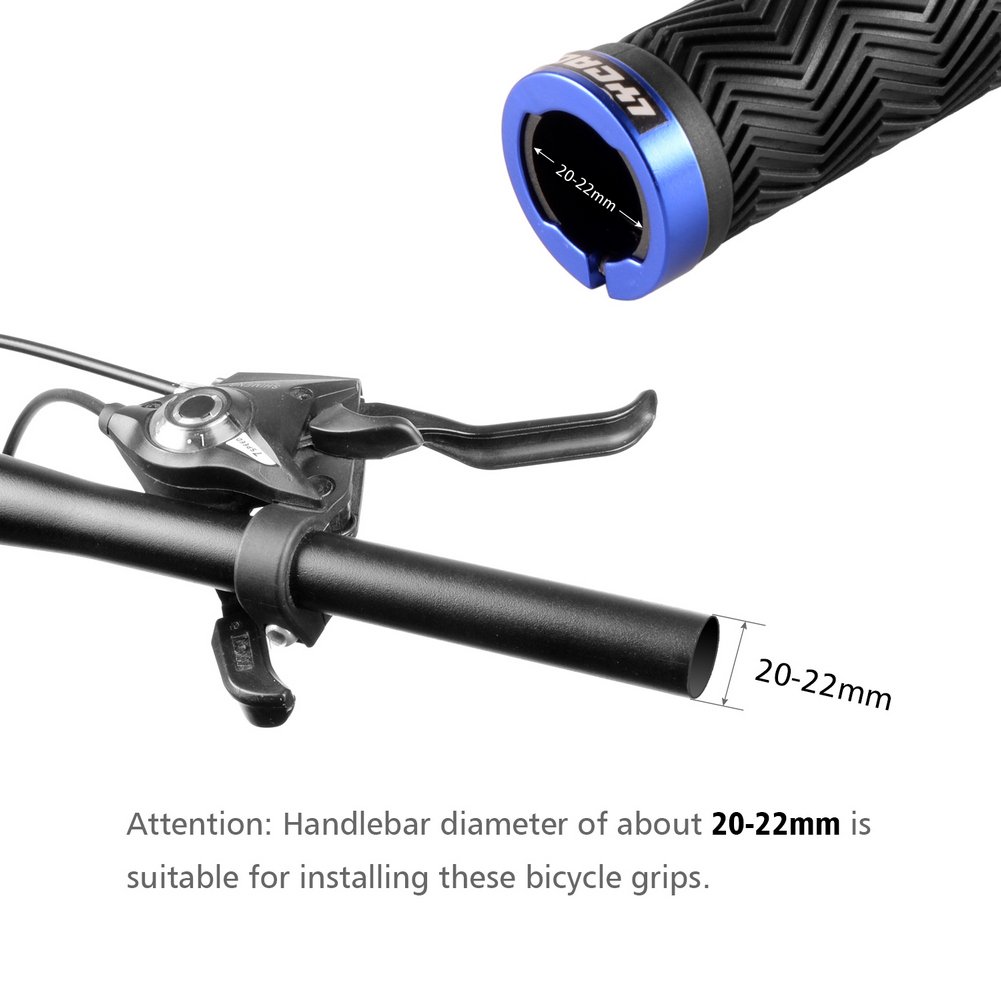 Poignées De Vélo LYCAON Ergonomiques – TPR Antidérapant, 130 Mm, Embouts Alu Extensibles, Pour VTT/BMX/ville