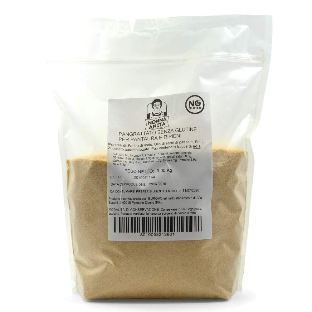 Nonna Anita Pangrattato senza glutine e senza latte, sacco da 3 kg