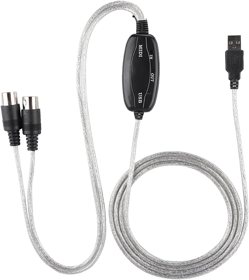 MIDI to USB Cable Converter, MIDI Interface Adapter, Cable, Keyboard, Music Editing Line