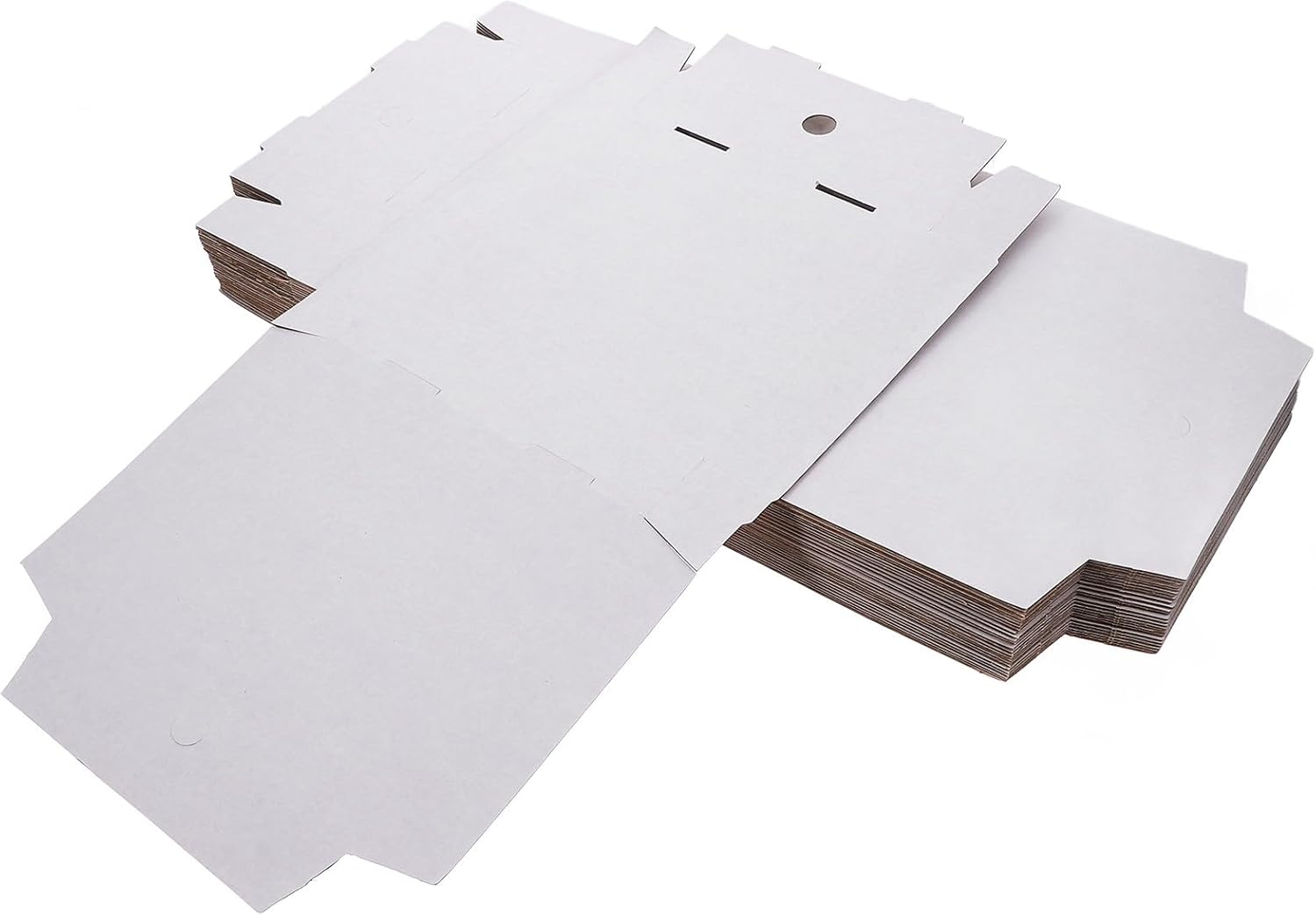 30pcs 7-inch White Kraft Corrugated Pizza Boxes Takeaway Food Packaging Cardboard Boxes for Pizza Cake Cookies Freshness Preservation
