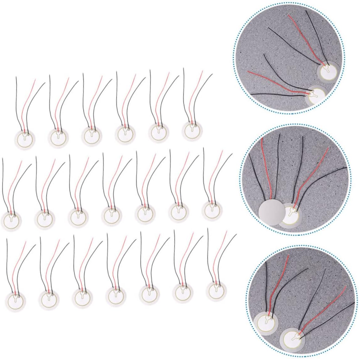 WOONEKY 20pcs 35mm Steel Piezo Disc for Pressure Sensors and Electronic Projects Self-Excited Piezoelectric Ceramic Chip Random Color