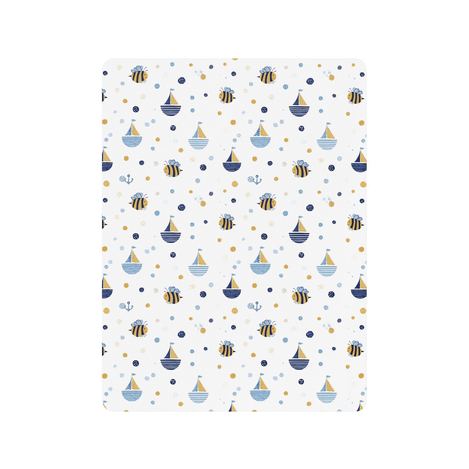 Funny Ocean Bee Lenzuola bianche per culla per neonati e ragazze in cotone morbido traspirante biancheria da letto per bambini per asilo nido, 1 confezione per corral de