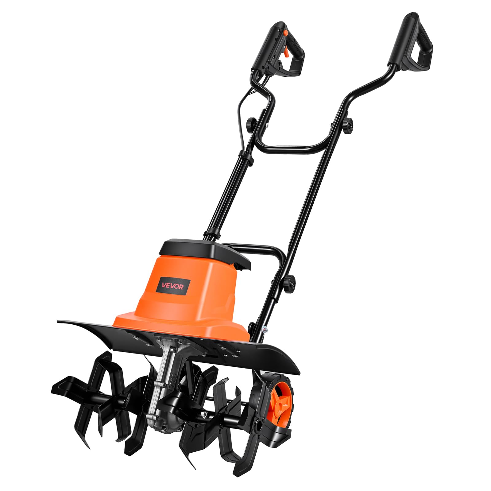 VEVOR Electric Hoe with Wheels 1500 W, Working Width 45 cm, 4 Adjustable Cultivation Depths, Folding Handle, Safety Switch, Copper, Motocultor for Garden Garden Lawn Garden