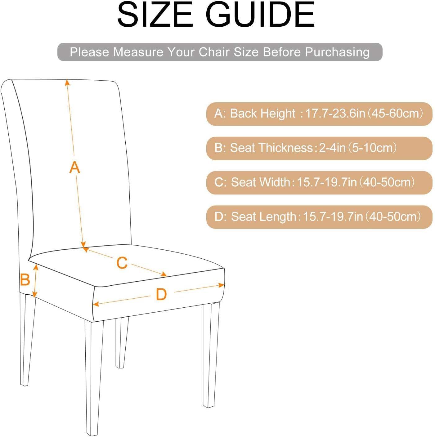 Dining Chair Covers 4 6 Pack Super Fit Stretch Short Dining Room Chair Covers, Washable Spandex Kitchen Parsons Chair Slipcovers Banquet Chair Seat Protector Slipcover (Printed-05, 6)