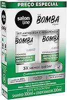 Kit Shampoo e Condicionador, Salon Line, S.O.S Bomba Antiqueda, Vegano - Para Todos os Tipos de Cabelos, 2 Unidades