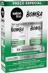 Kit Shampoo e Condicionador, Salon Line, S.O.S Bomba Antiqueda, Vegano - Para Todos os Tipos de Cabelos, 2 Unidades