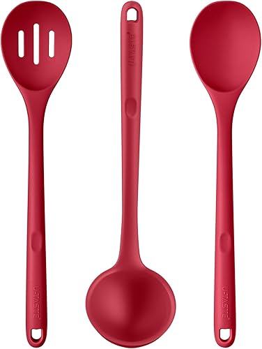U-Taste Cuchara de cocina sólida y ranurada de silicona resistente al calor de 600 , sin BPA para mezclar y servir, y cucharón de sopa de silicona