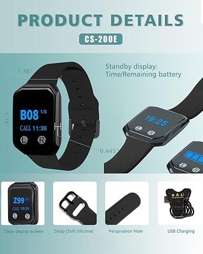 Miniatura 6 de Sistema de buscapersonas para restaurantes de más de 1600 pies Sistema de llamadas inalámbrico con 1 pantalla de visualización1 control remoto2