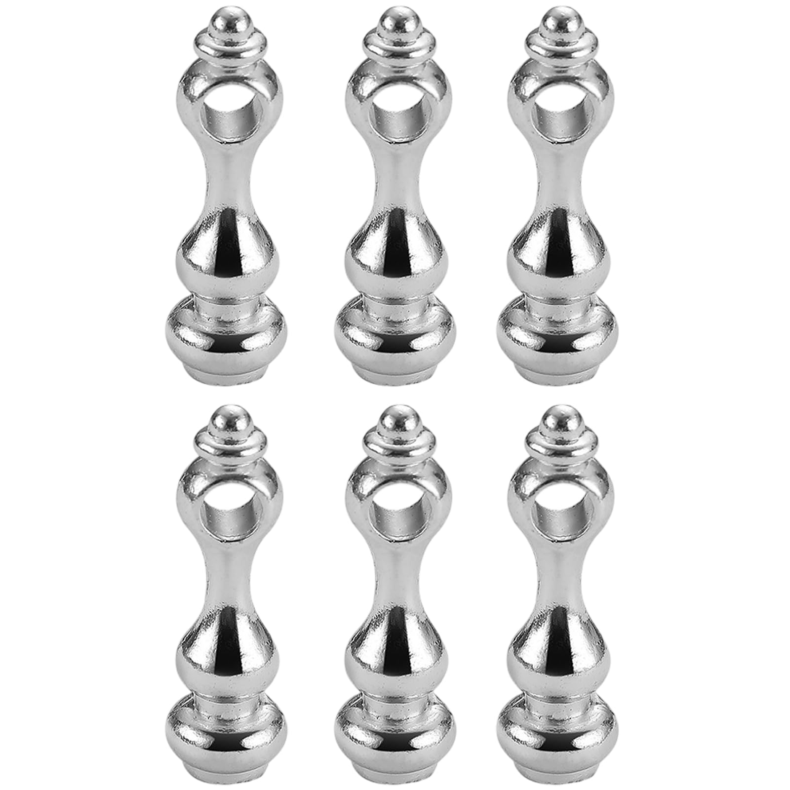 Peosaard Silver Gallery Rails For Shelves, 6Pcs Gallery Rail, Zinc Alloy Sturdy Metal Spindles For Staircase, Rails For Shelves Wine Cabinet Fence Furniture, Brass Shelf Rail