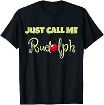 Reindeer Just Call Me Rudolph Christmas Couples Costume T-Shirt