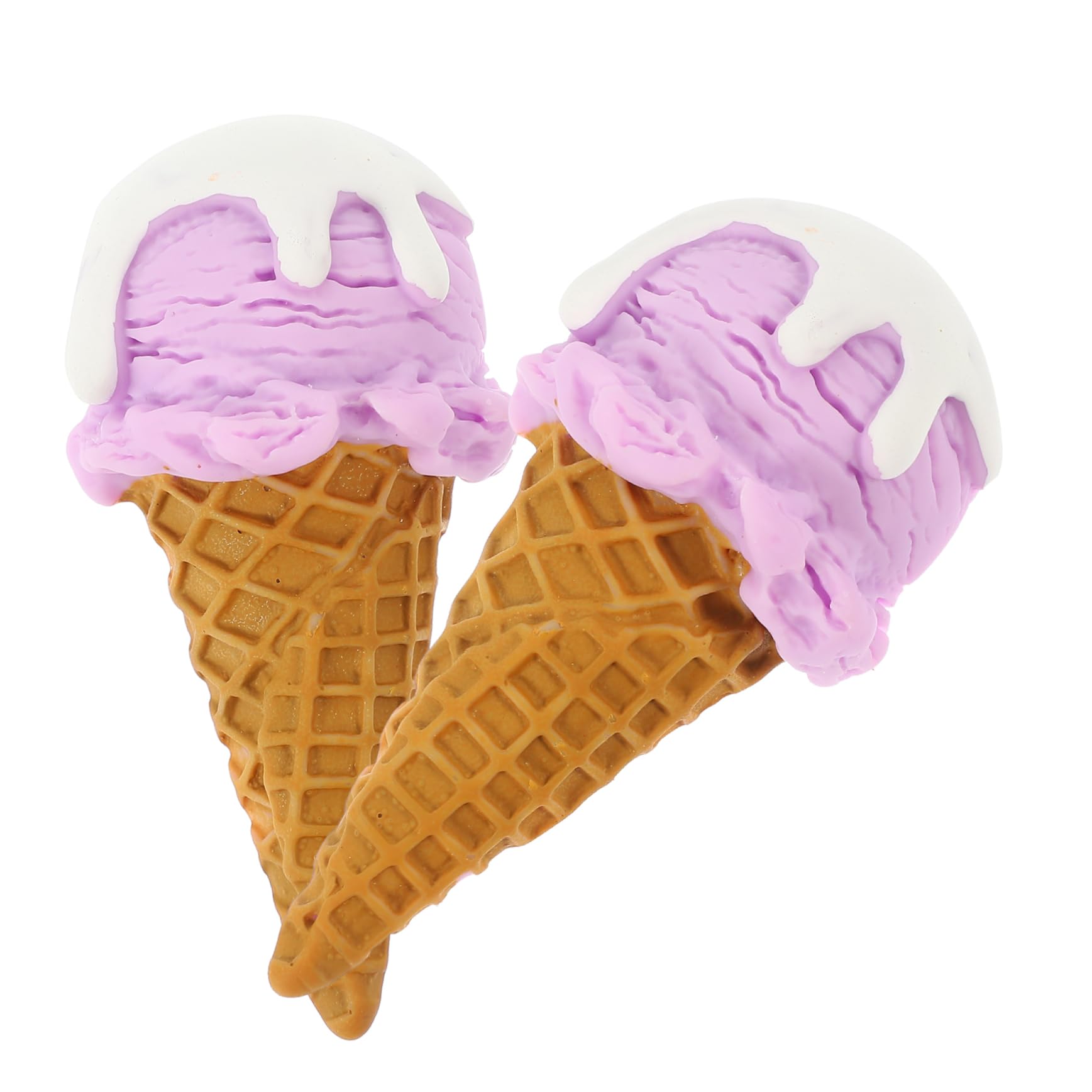 MERRYHAPY 2pcs Simulated Ice Cream Mold Artificial Prop Cone Model Dessert Display Fake Toy Modeling Items Resin Patch