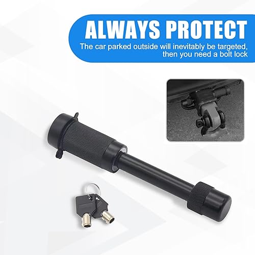 Miniatura 3 de ZBGUN 1 cerradura de enganche para automóvil con llaves de bloqueo, 6.7 pulgadas, impermeable, duradero, receptor de remolque de vehículo, pasador