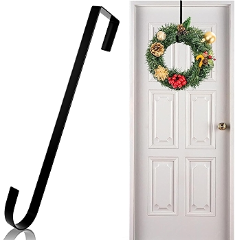 Vhxmaizxn 金属门挂钩 12寸花环挂架 - 黑色