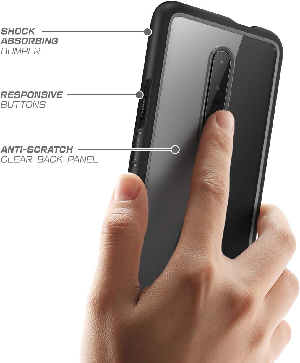 SUPCASE [Unicorn Beetle Style Series Case for OnePlus 7 Pro/ 7T Pro 2019, Premium Hybrid Protective Clear Case (Black)
