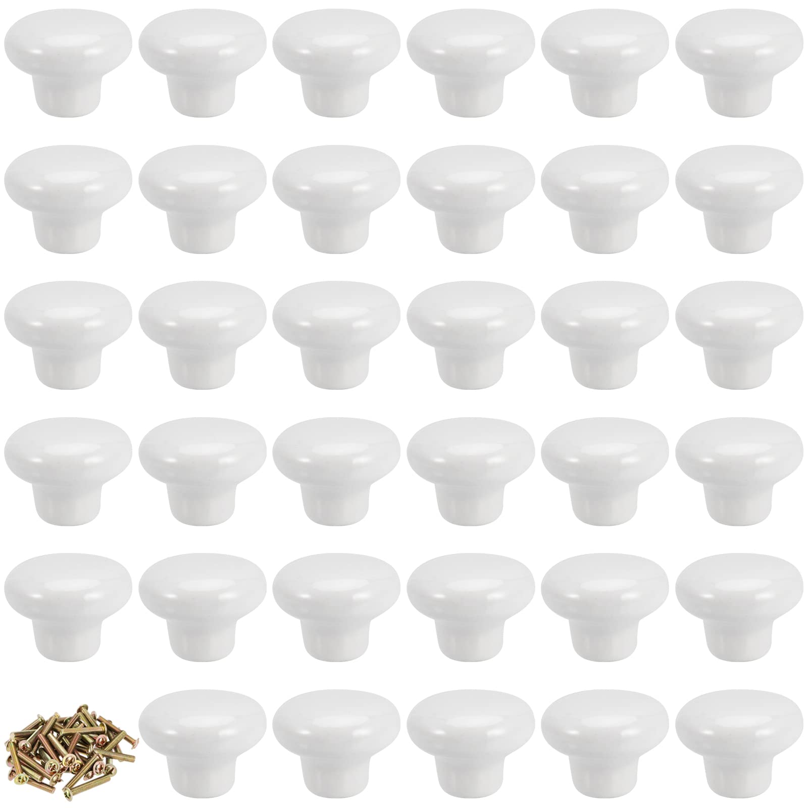 Boutons de porte ronds en céramique SINJEUN durables avec vis M4 pour tiroir et armoire