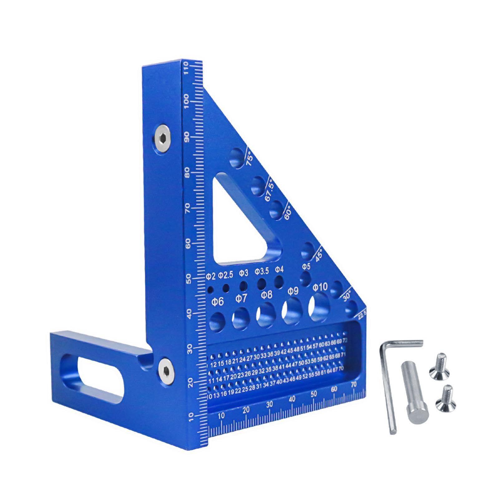 TWISAXC Corner Measuring Tool 3D Multi Angle Ruler Woodworkers Craftsmen And Engineers Marking Various Angles Triangle Ruler Carpenter Craftsmen Engineering, Blue, 79x85x112mm