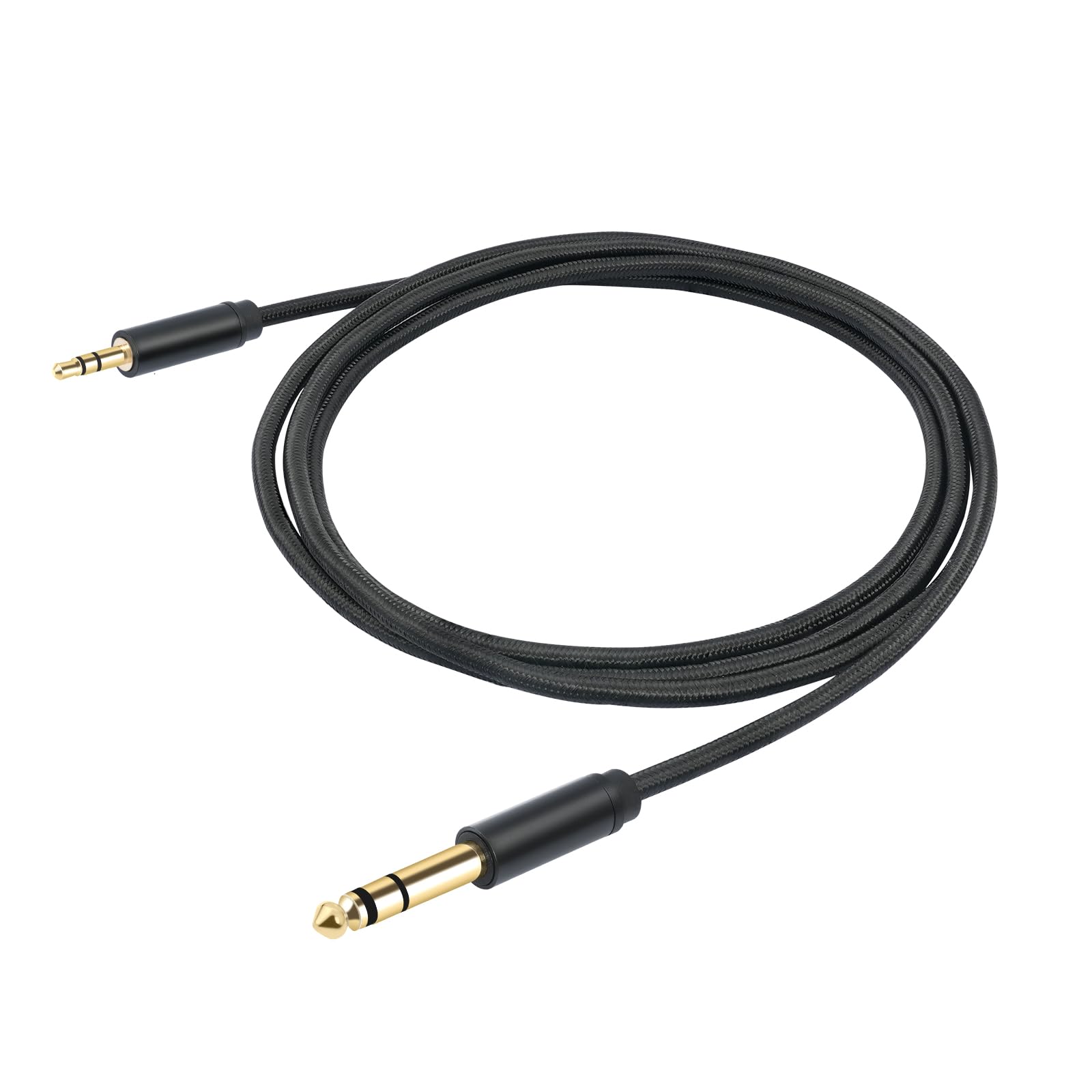 1/8 auf 1/4 Stereo-Kabel, 3,5 mm TRS auf 6,35 mm Audiokabel, Gitarren-auf-AUX-Stecker, Kabel mit Zinklegierungsgehäuse und Nylongeflecht für Gitarre, Laptop, Heimkino-Geräte, Lautsprecher und