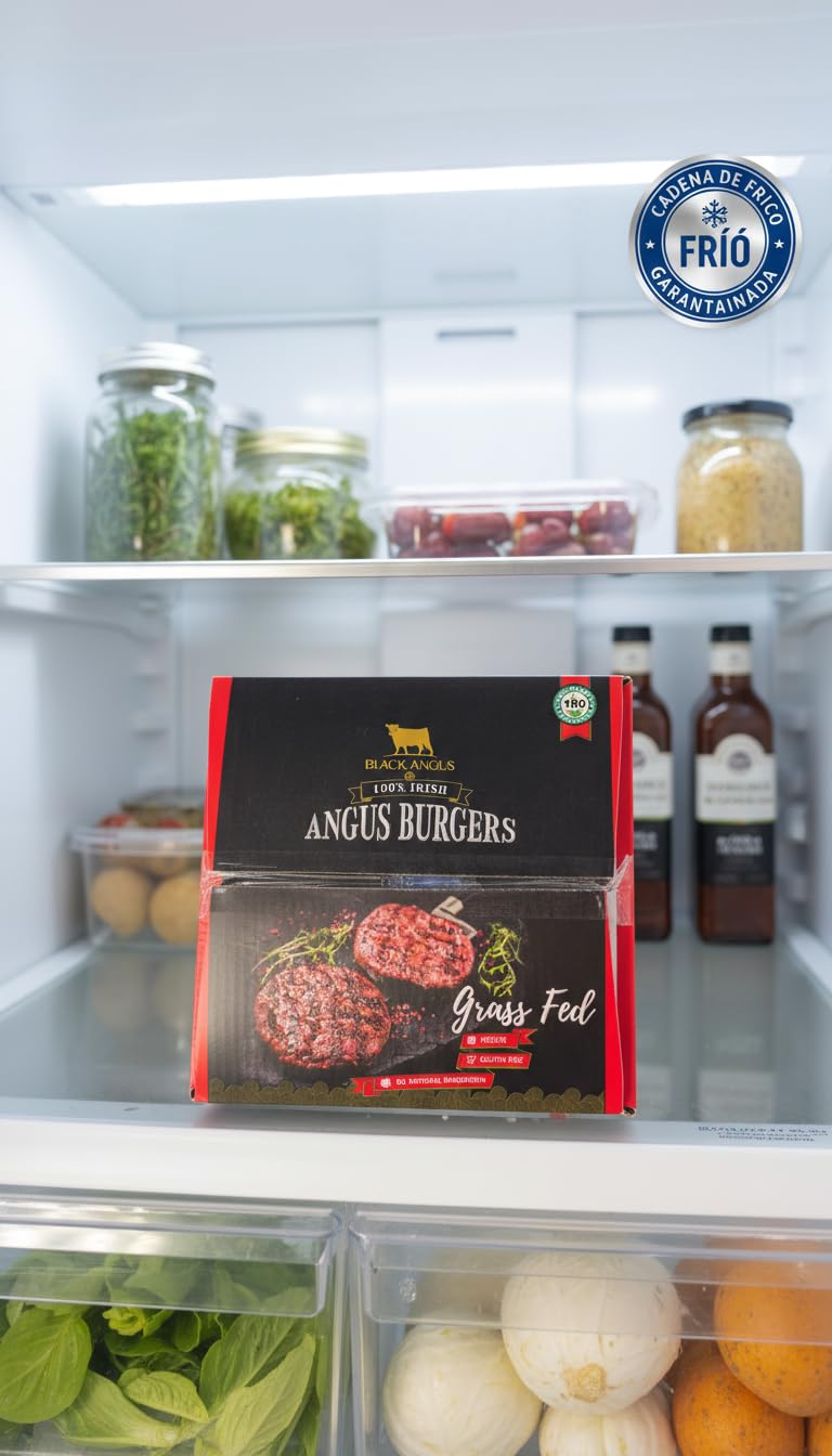 Hamburguesas Black Angus 100% Carne de Vacuno Irlandesa - Pack 20 x 170g - Producto Refrigerado - NEXU