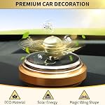 Solar Energy Car Golden Fidget Spinner Toy, Car Air Freshener Powered by Sunshine Spinning Top Orb Ball Anxiety Toy for Stress Relief, Desk Office Car Dashboard Decor Gift for Men Women Friend