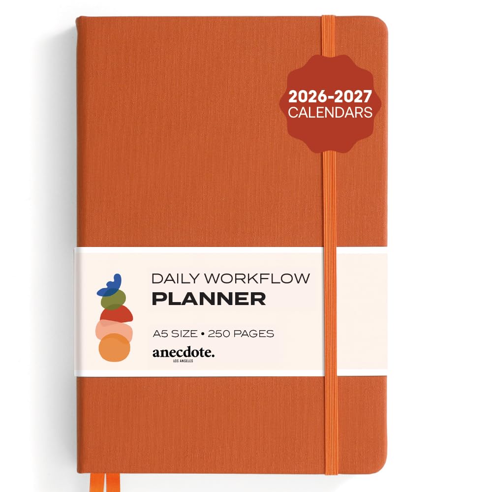 Anecdote Daily Planner w/ 2026-2027 Calendar | Start Anytime 26 Weeks Undated | 1 Page per Day | 8.5" x 5.2" | Hardcover To-Do List Organizer, Plan Your Success, Achieve Productivity Goals — image 1