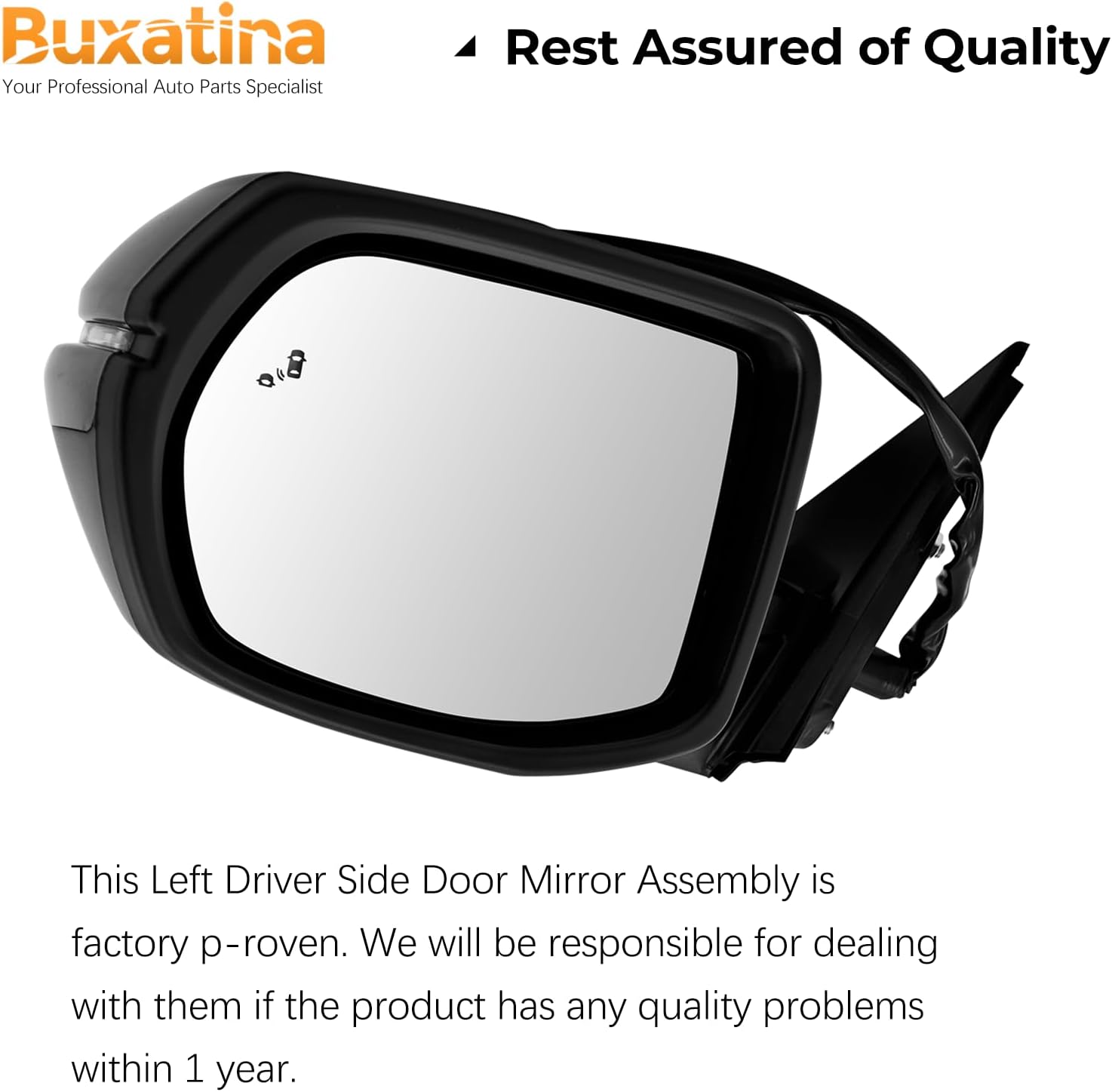 76258-TLA-A32 Modern Steel Metallic Driver Side Door Mirror Assembly Replacement for Honda CR-V 2017-2022 with 9 Pins/Power Adjust/Heated/Signal Light/Blind Spot Replace# 76258TLAA32