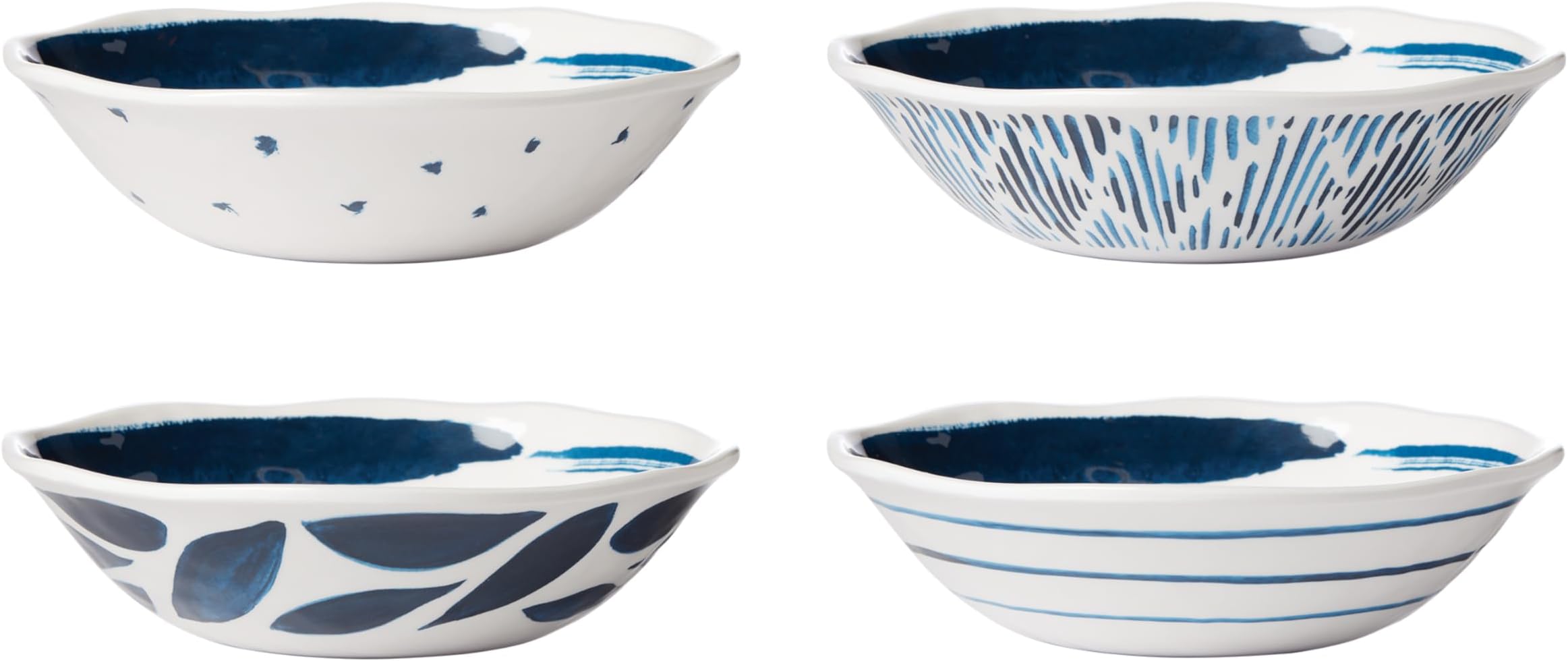 895236 Blue Bay Melamine Assorted All-Purpose Bowls, Set of 4, Lightweight Melamine Material