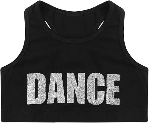 Miniatura 3 de Linjinx Sujetador deportivo brillante sin mangas para niñas y niñas, con espalda cruzada, para ballet, danza, espectáculo de actuación