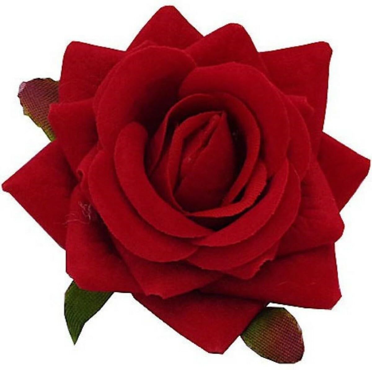 Red Velvet Vintage Rose Flower Brooch Pin For Wedding Party Hair Clip (Red) Hair Accessory Set (Red)-image-41