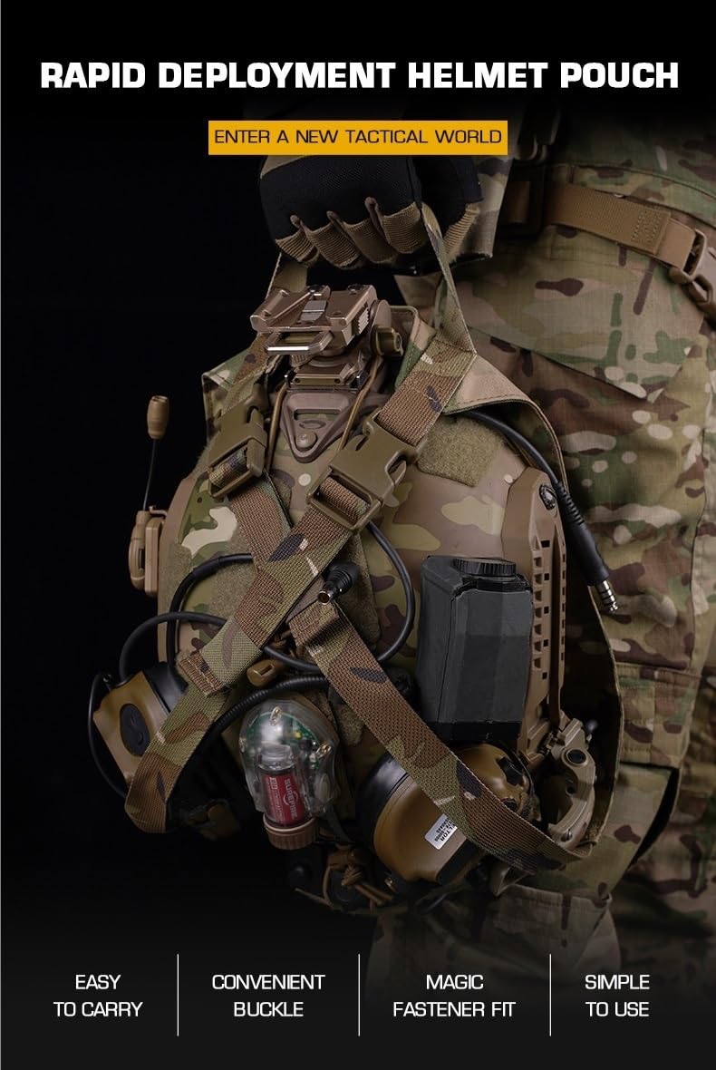 Funda For Casco De Airsoft, Tela For Casco De Bicicleta, Ideal For Paintball, Equipo De Caza, Portacasco Táctico Multifunción De Acceso Rápido Y Bolsa De Almacenamiento