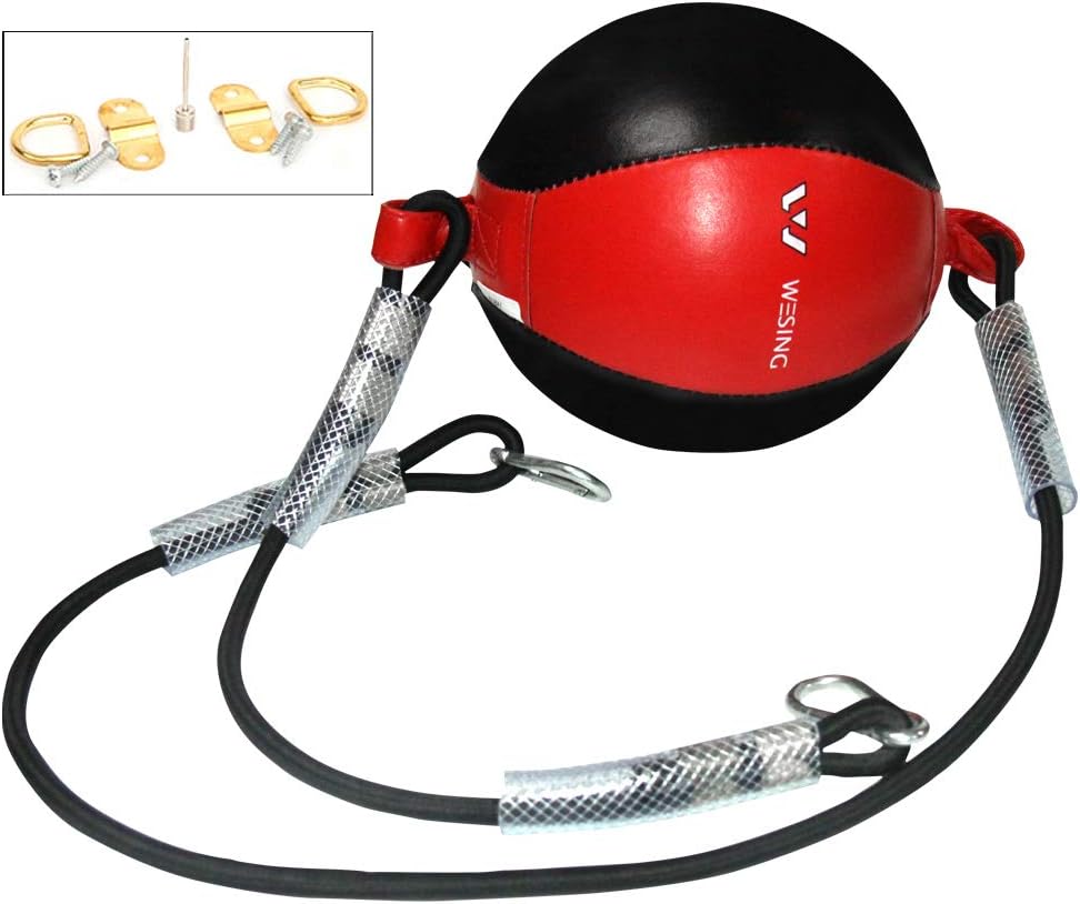 Wesing Double End Striking Bag Leather Boxing Speed Ball Bag