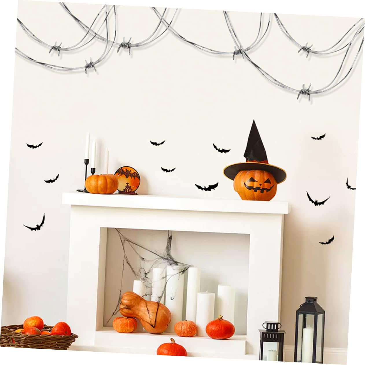COLLBATH 8pezzi Finto Filo Spinato per Decorazioni di Halloween Decorazione Spaventosa per Feste Accessorio per Prank e Decorazioni Festive