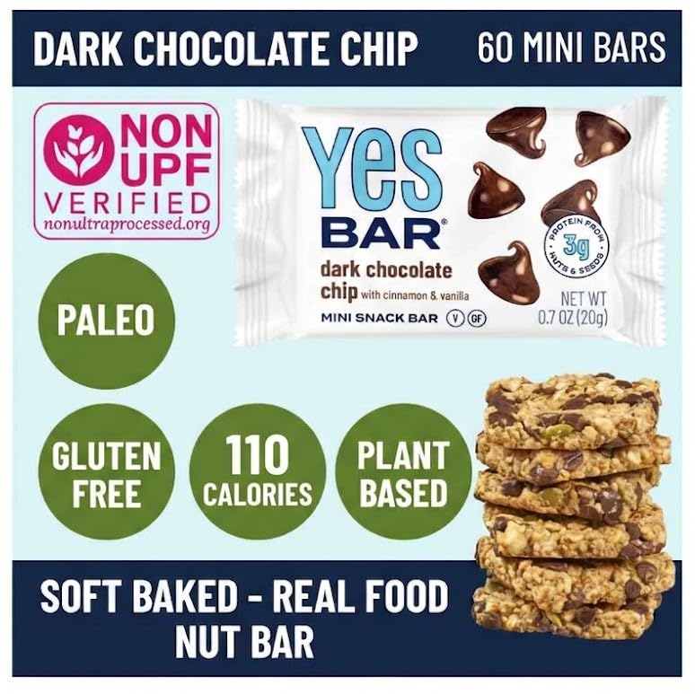 Image of YES Nut Bars - Healthy Snack Bar (Dark Chocolate Chip, Minis 60 count)