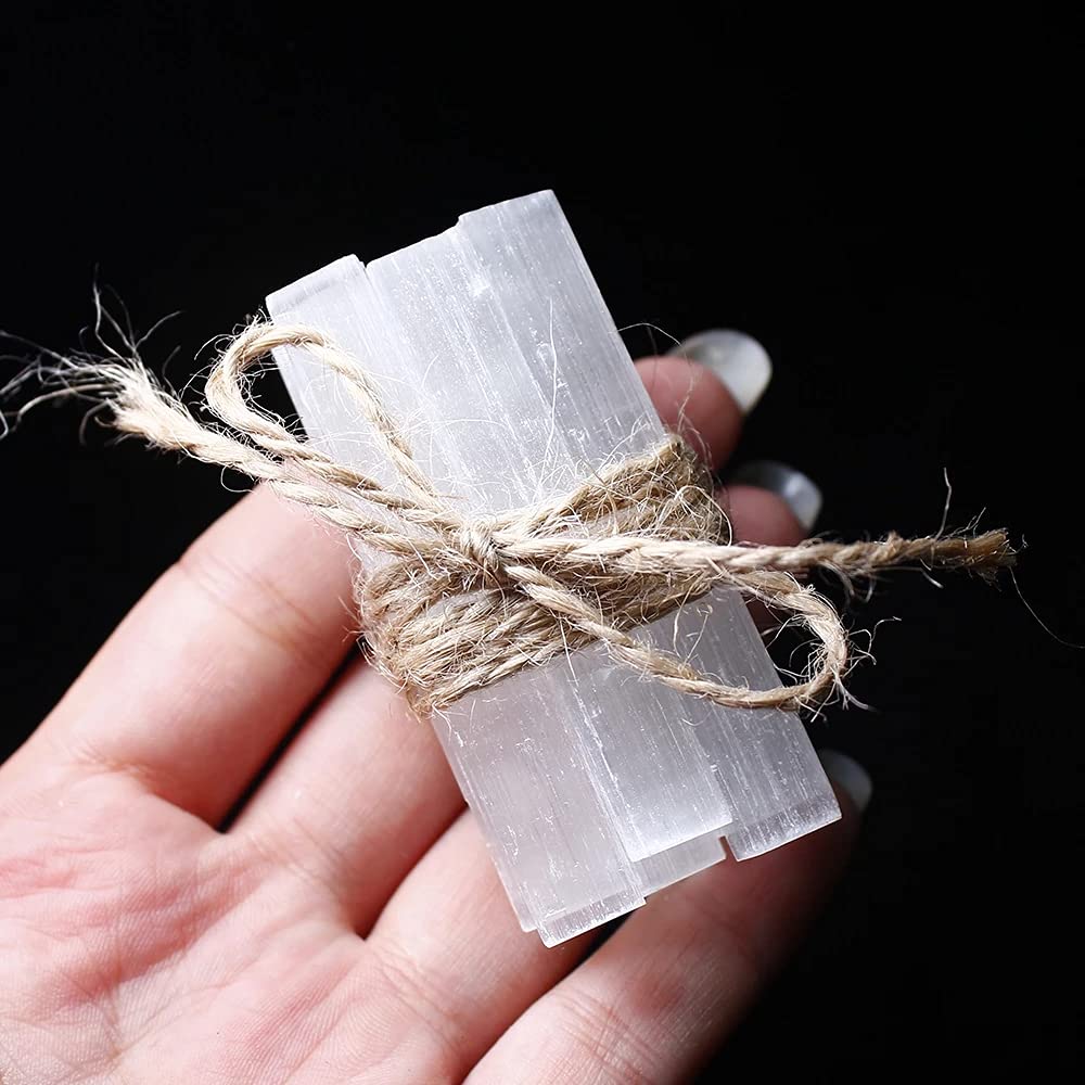 Natural Healing White Selenite Stick Chips Reiki Energy White Quartz