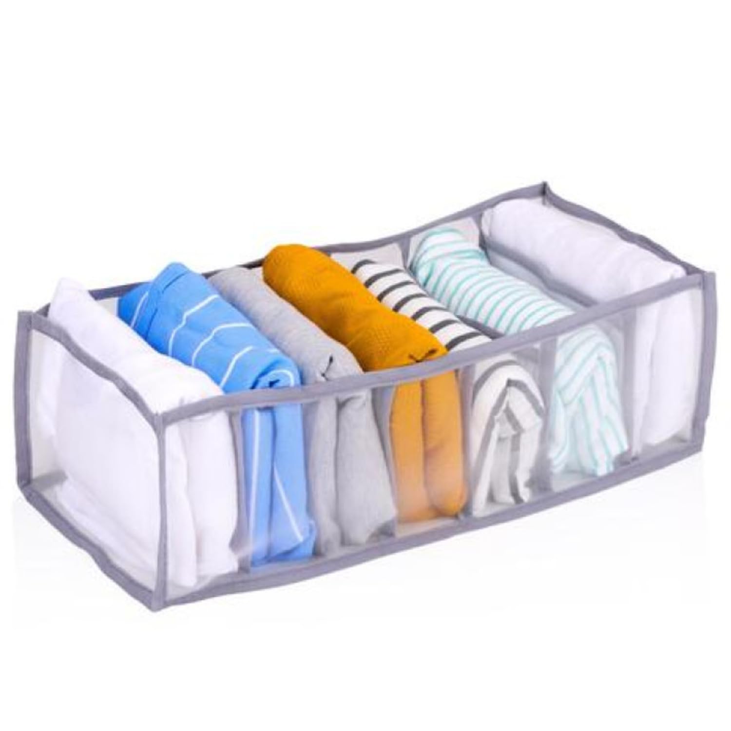 UMKY Mesh Wardrobe Clothes Drawer Organiser Foldable Space Saver Solution for Organising T Shirt, Jeans Womens Clothes Garments and Mens Underwear in Drawers and Closets