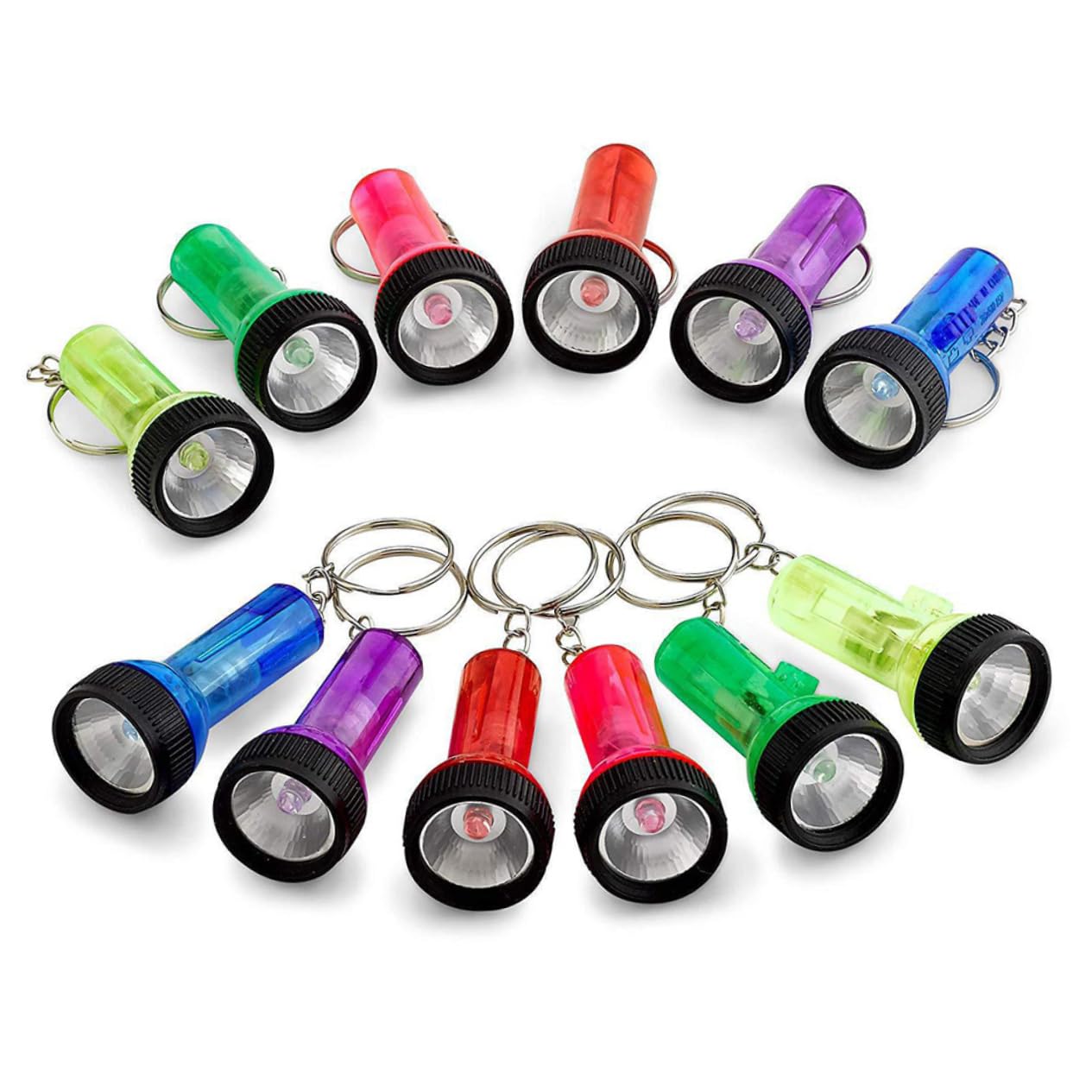 GALPADA 24Pcs Mini Keychain Flashlight LED Pocket Torch for Everyday Use Mixed Colors Portable and Sturdy Design for Camping Hiking and Emergency Lighting
