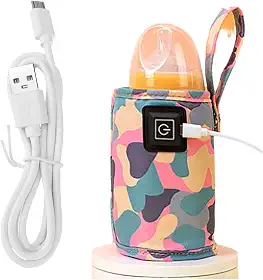 Bolsa USB para aquecer leite – Aquecedor rápido de mamadeira 2023 para viagens, aquecedor de mamadeira portátil de carro para viagem, aquecedor de mamadeira com cabos USB, aquecimento suave mantém a
