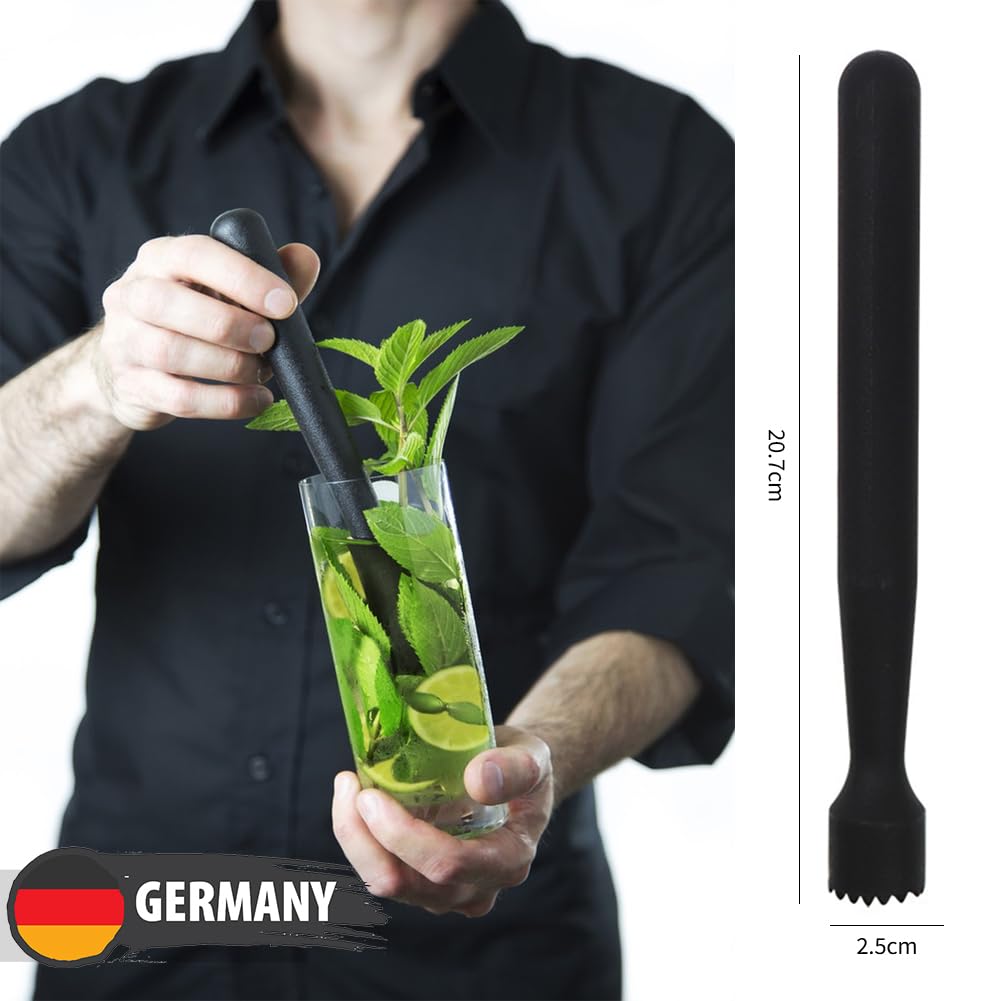 2 Pestelli Da Cocktail In Plastica - Per Mojito, Schiacciaghiaccio E Frutta, Nero - Foto 8