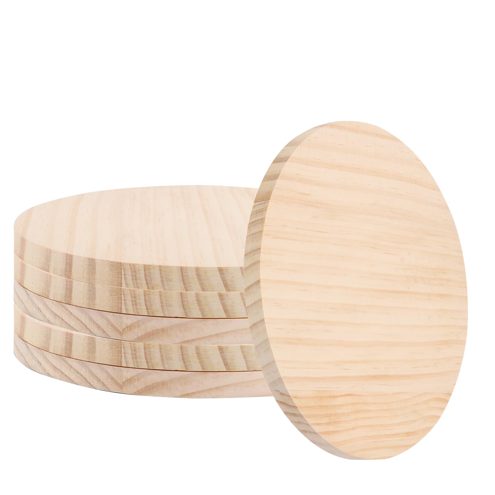 SHUESS 6 dischi di legno rotondi, 20 cm di diametro, dischi di legno naturale, per fai da te, matrimoni, centrotavola di Natale, decorazione fai da te, pittura
