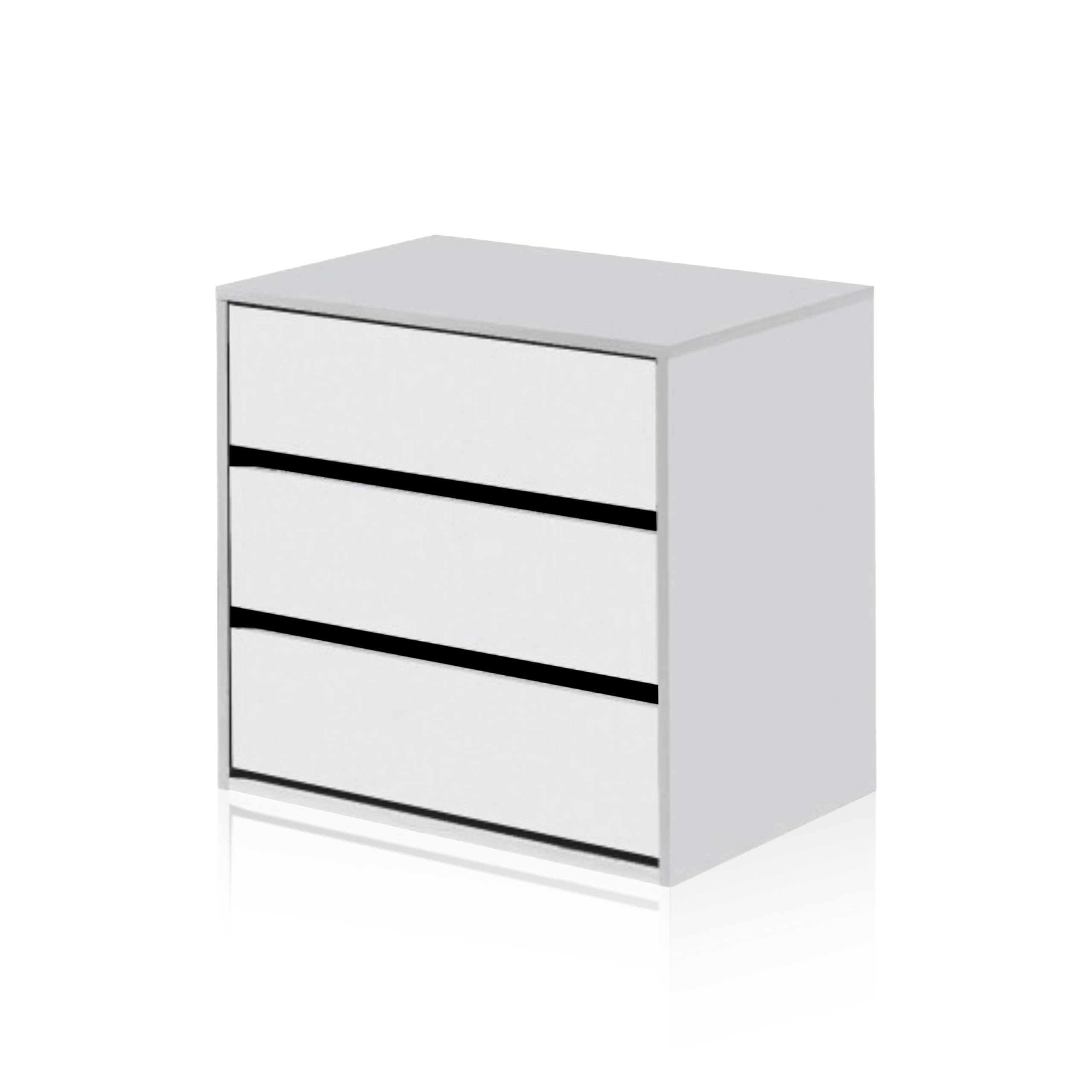 duehome | Cajonera Armario, Cómoda con Tres cajones, Modelo Vera, Acabado en Blanco Mate, Medidas: 60 cm (Ancho) x 57 cm (Alto) x 44 cm (Fondo)