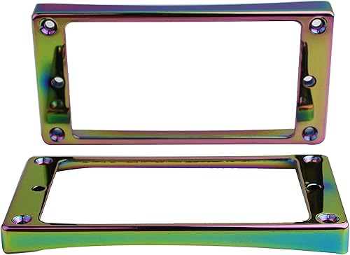 Miniatura 7 de Guyker Juego de anillos de montaje Humbucker de metal con parte inferior curvada  Reemplazo de marco de cubierta de pastillas para puente y cuello,