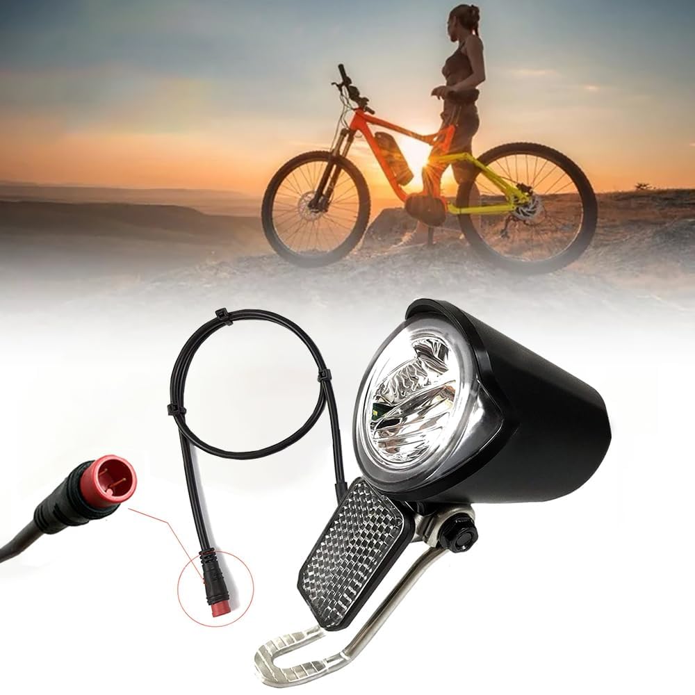 Terquenix 6-60v Waterproof E-Bike Light, Rechargeable Bike Lights Front and Back Modification Electric Front Light Road Led Headlight for Night Riding