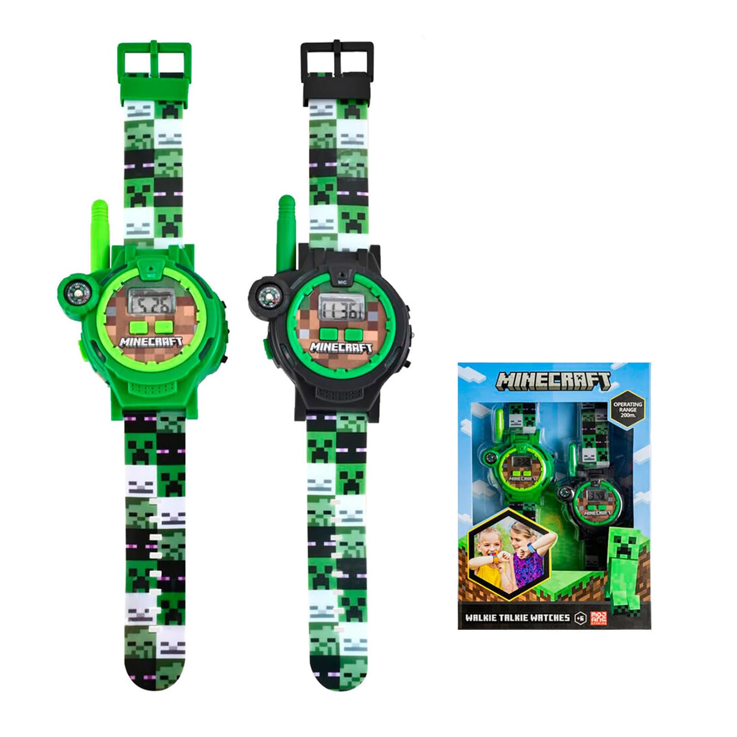 Kids Licensing - Minecraft 2-in-1 Walkie Talkie Watch for Kids