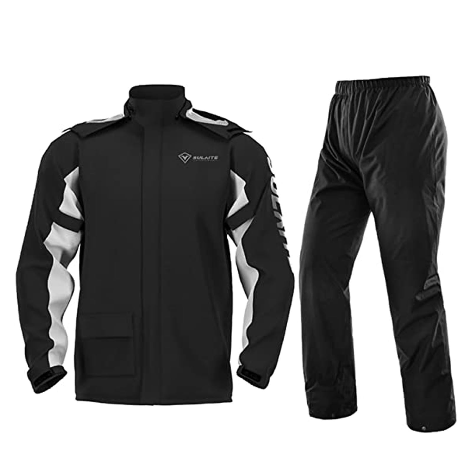 Regenanzug für Motorrad, 2-teilig, reflektierend, wasserdicht, atmungsaktiv, Set mit Jacke und Hose, für Erwachsene, Radsport