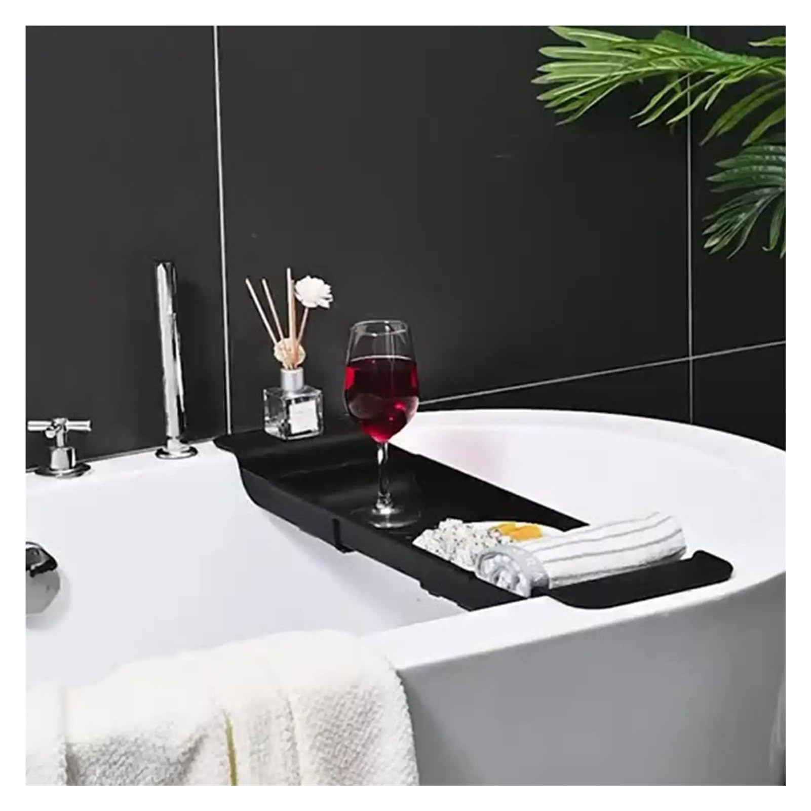Estante de almacenamiento retráctil multifuncional para bañera, estante antideslizante para toallas de baño y bandeja para fregadero de bañera y soporte de drenaje (blanco)