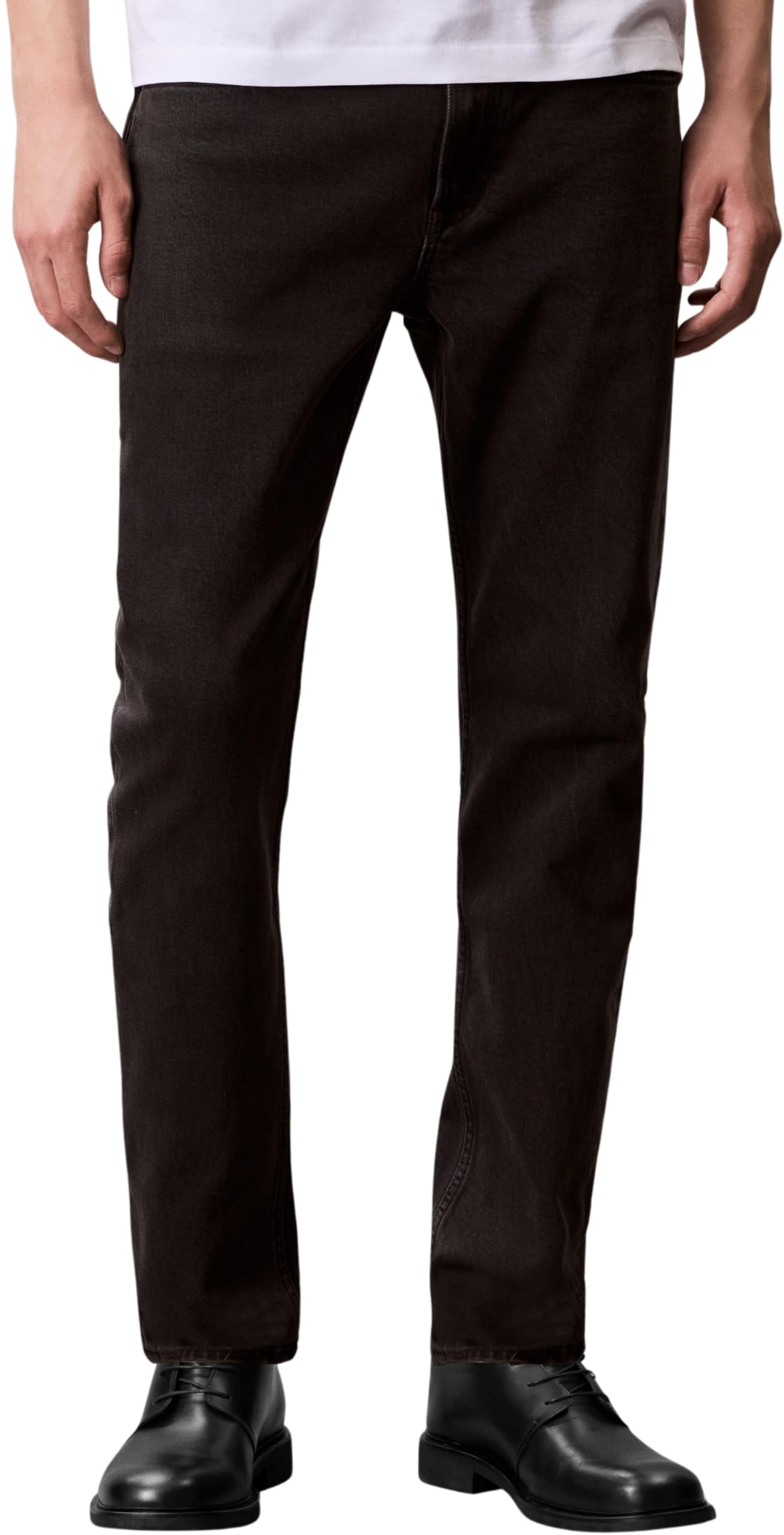Calvin Klein Men’s Black Oil Slick Slim Tapered Fit Jeans, Black (Ck Essential Black), 34W/34L