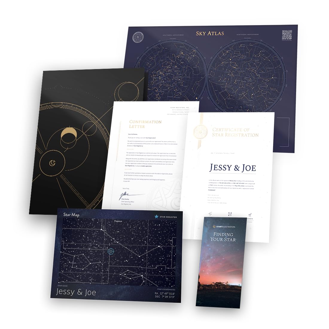 Name a Star for Anniversary - Personalized Gift Folder - Perfect for Couples and Special Occasions (White)