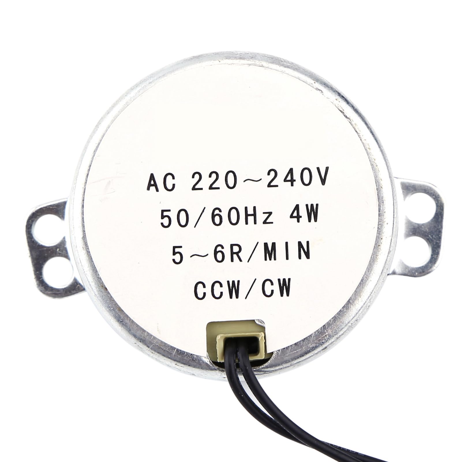 1 Motor Síncrono 220-240V AC Motorreductor 4W con Gran Par y Bajo Consumo Rotación CW/CCW (5-6RPM)