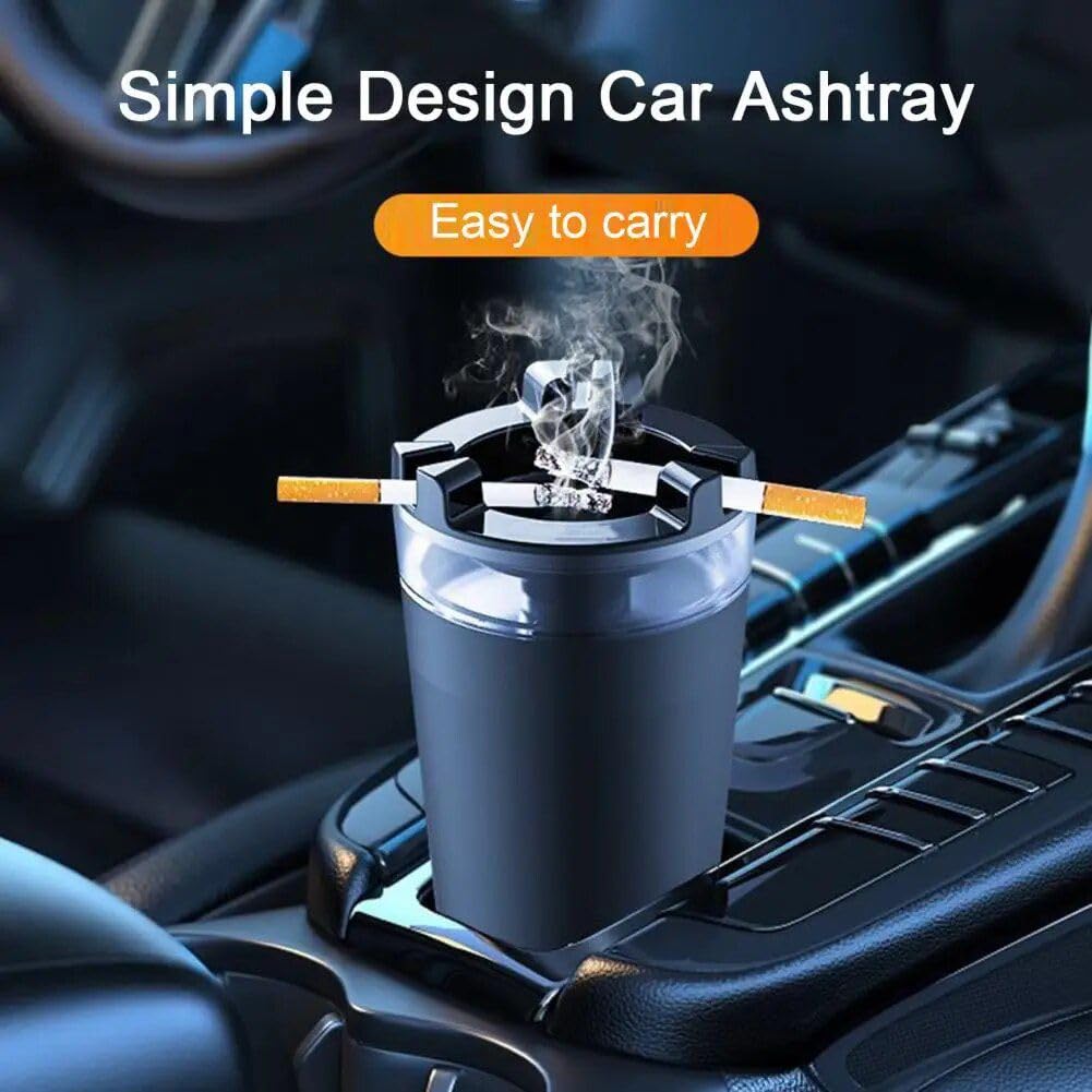 kesig® Smokeless Windproof Ash tray for Outdoor Travel or Home Office,Portable Car Ashtray With Water Tank Smell Proof, Detachable Car Ash Tray for Most Car Cup Holder 2