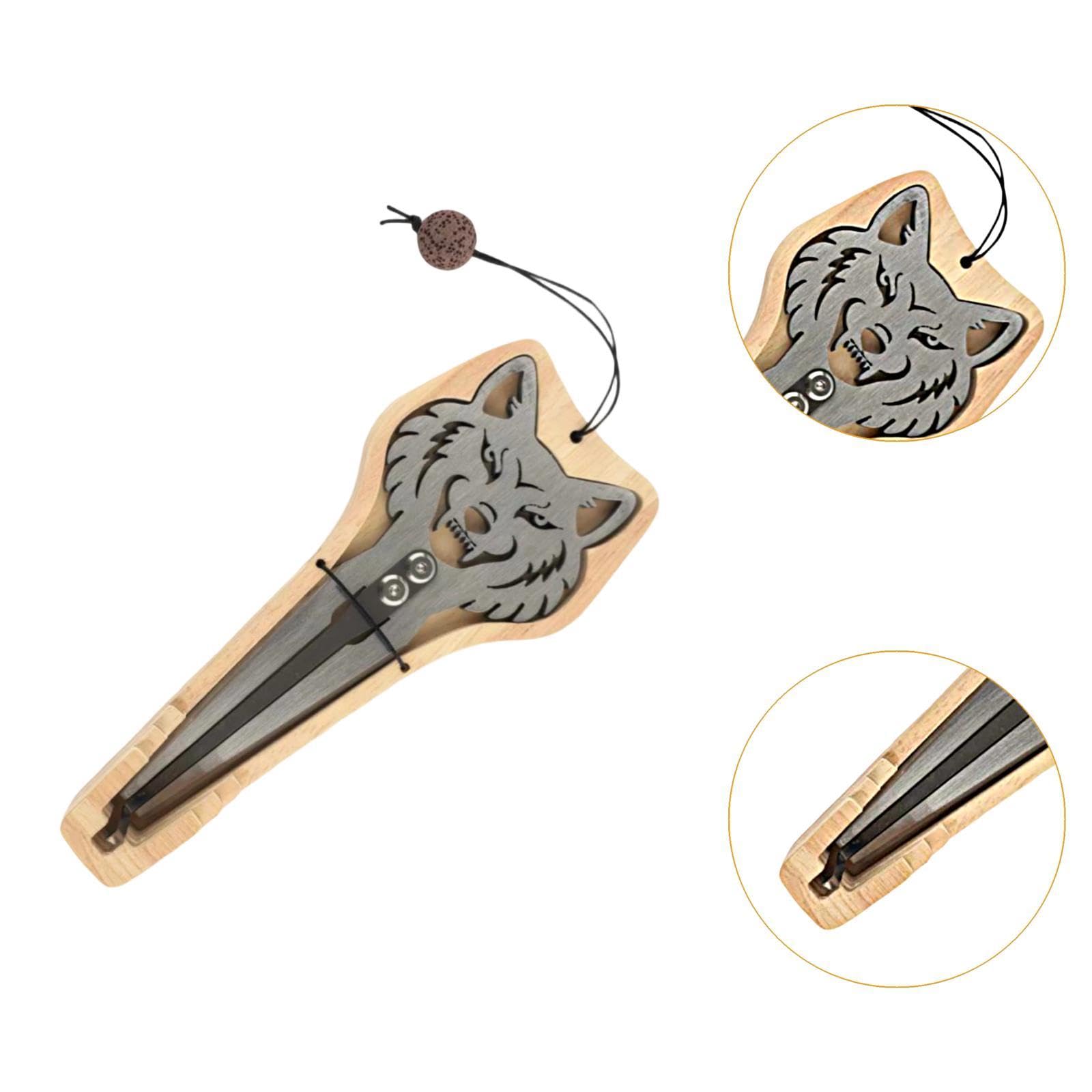 predolo Maultrommel mit Koffer – Hochleistungs-Leichtbau-Instrument aus robustem Edelstahl – Geschenkidee, Wolf